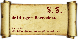 Weidinger Bernadett névjegykártya
